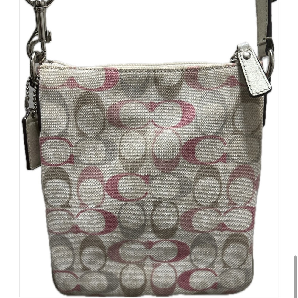 Coach Beige and Pink Sequin Crossbody Bag - Picture 3 of 7